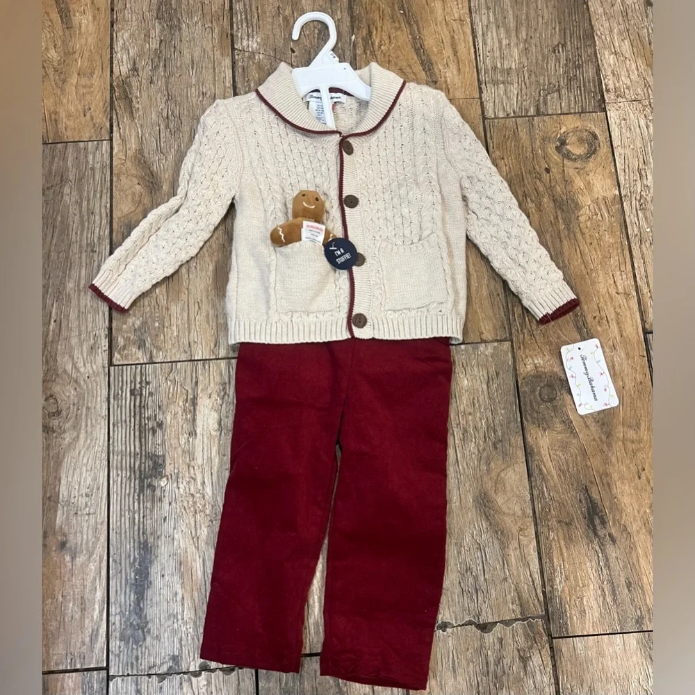 Tommy Bahama size 12 months button sweater & pants 2 piece set NWT